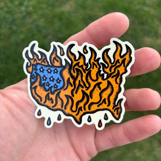 America on fire sticker - Sticker - Pretty Bad Co.