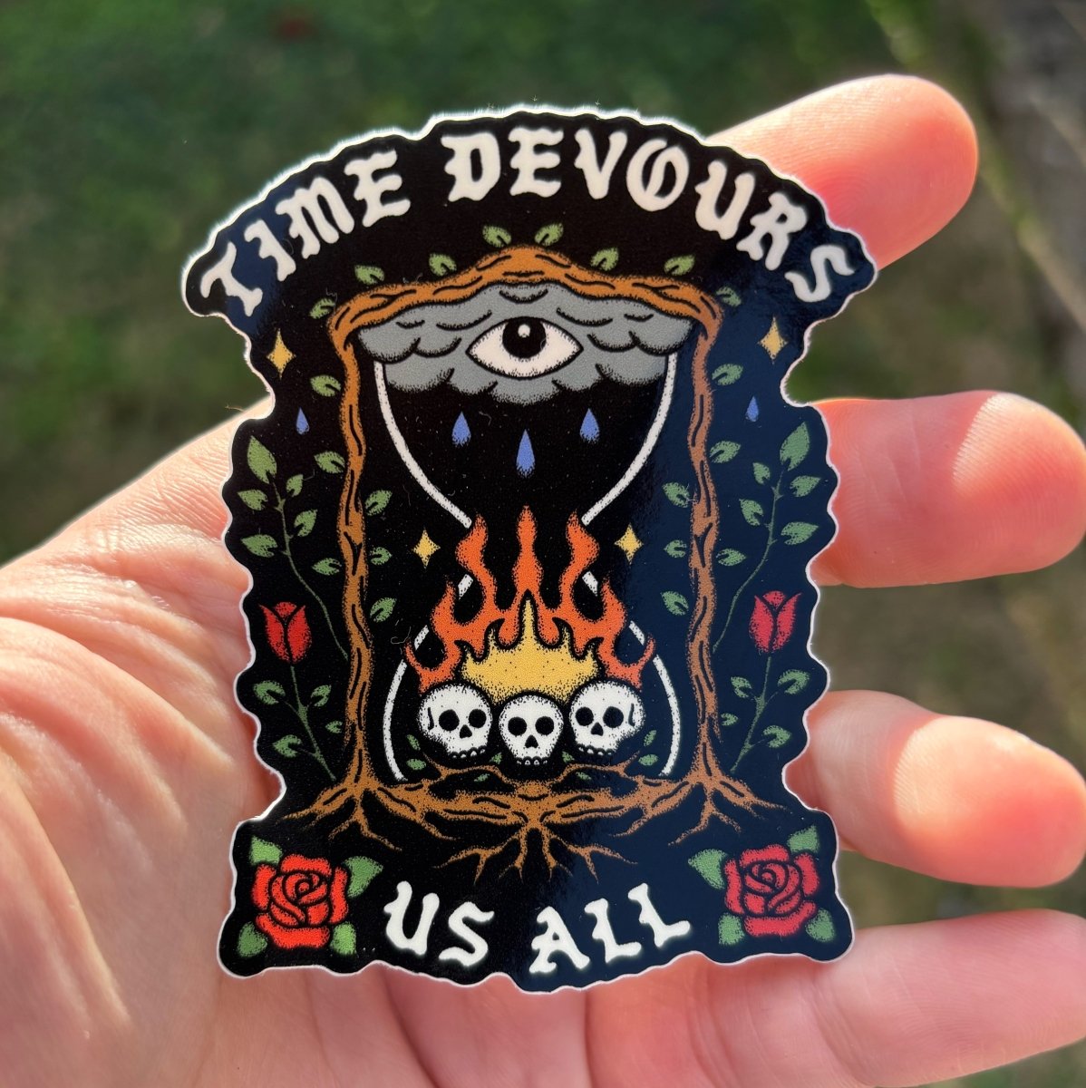 Time devours us all sticker - Sticker - Pretty Bad Co.