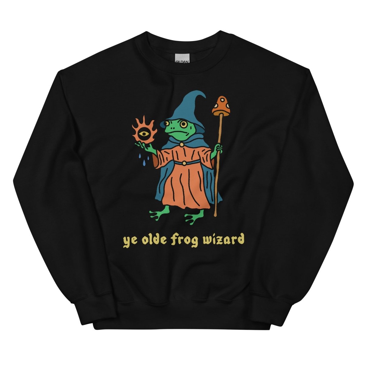 ye olde frog wizard 2.0 sweatshirt black - Sweatshirt - Pretty Bad Co.