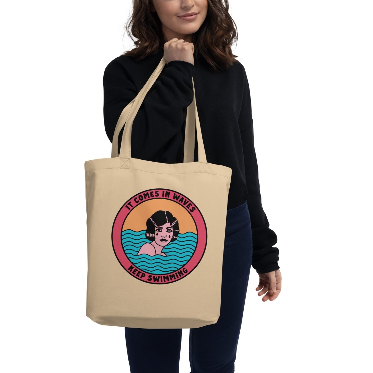 It comes in waves eco tote bag - Tote Bag - Pretty Bad Co.