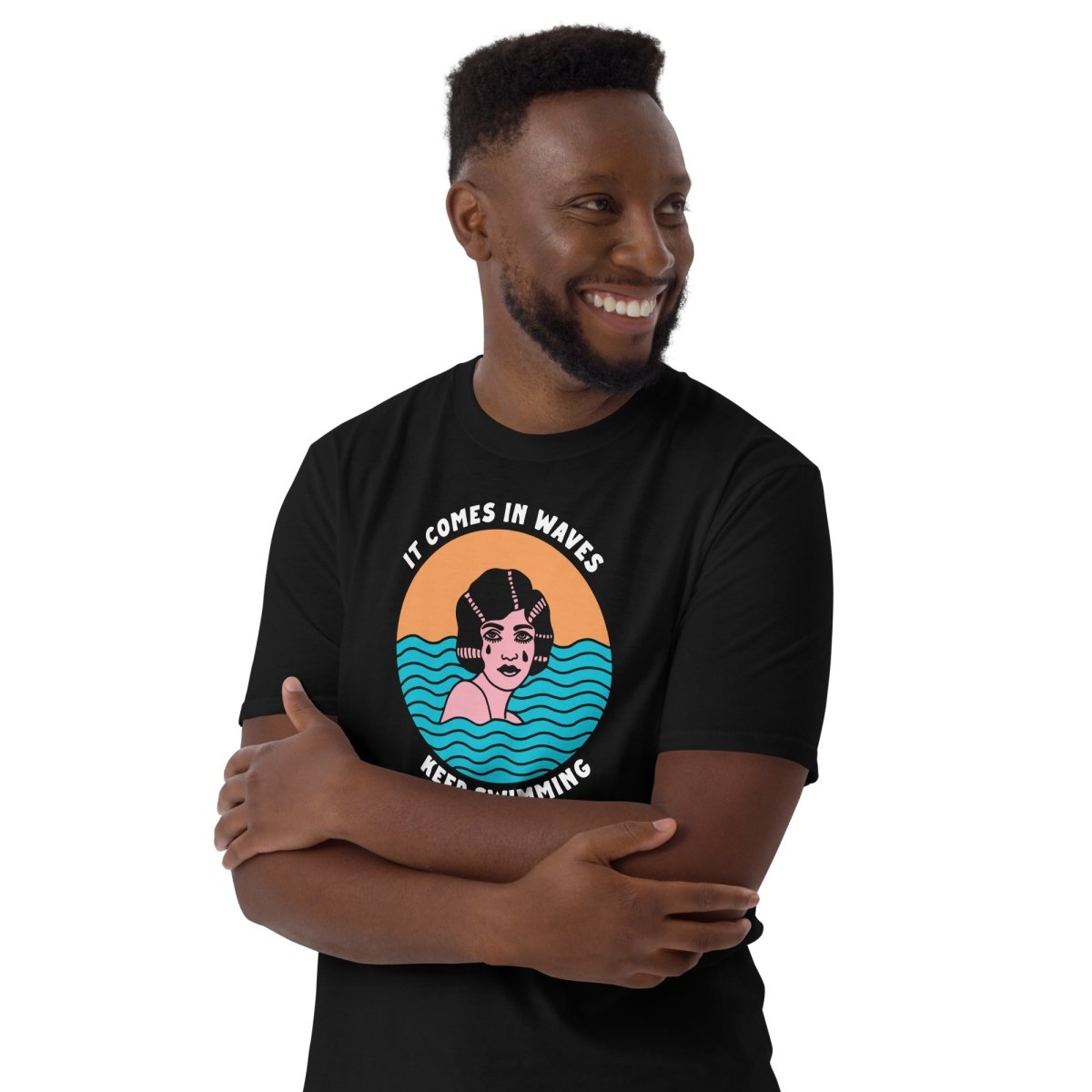 It comes in waves keep swimming tshirt - Pretty Bad Co.