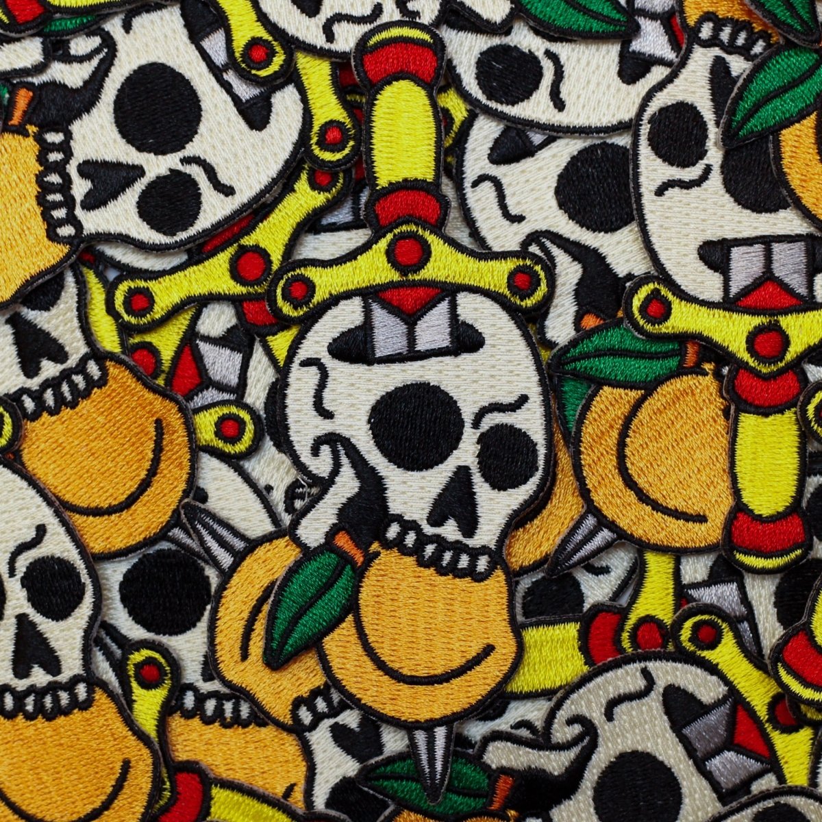 Peach Skull Dagger Patch - Patch - Pretty Bad Co.