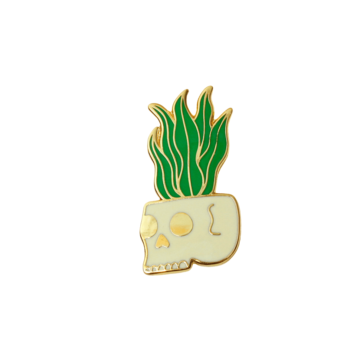 Snake Plant Skull Pin - Enamel Pin - Pretty Bad Co.