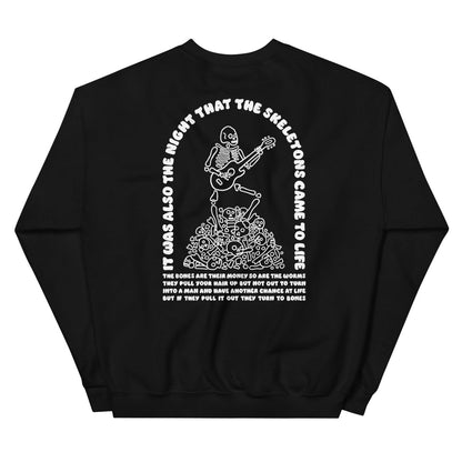 The night that the skeletons came to life sweatshirt (black) - Sweatshirt - Pretty Bad Co.