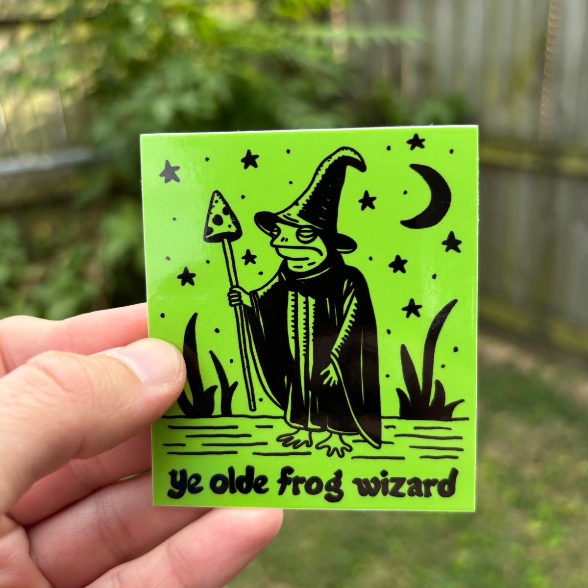 ye olde frog wizard sticker - Sticker - Pretty Bad Co.
