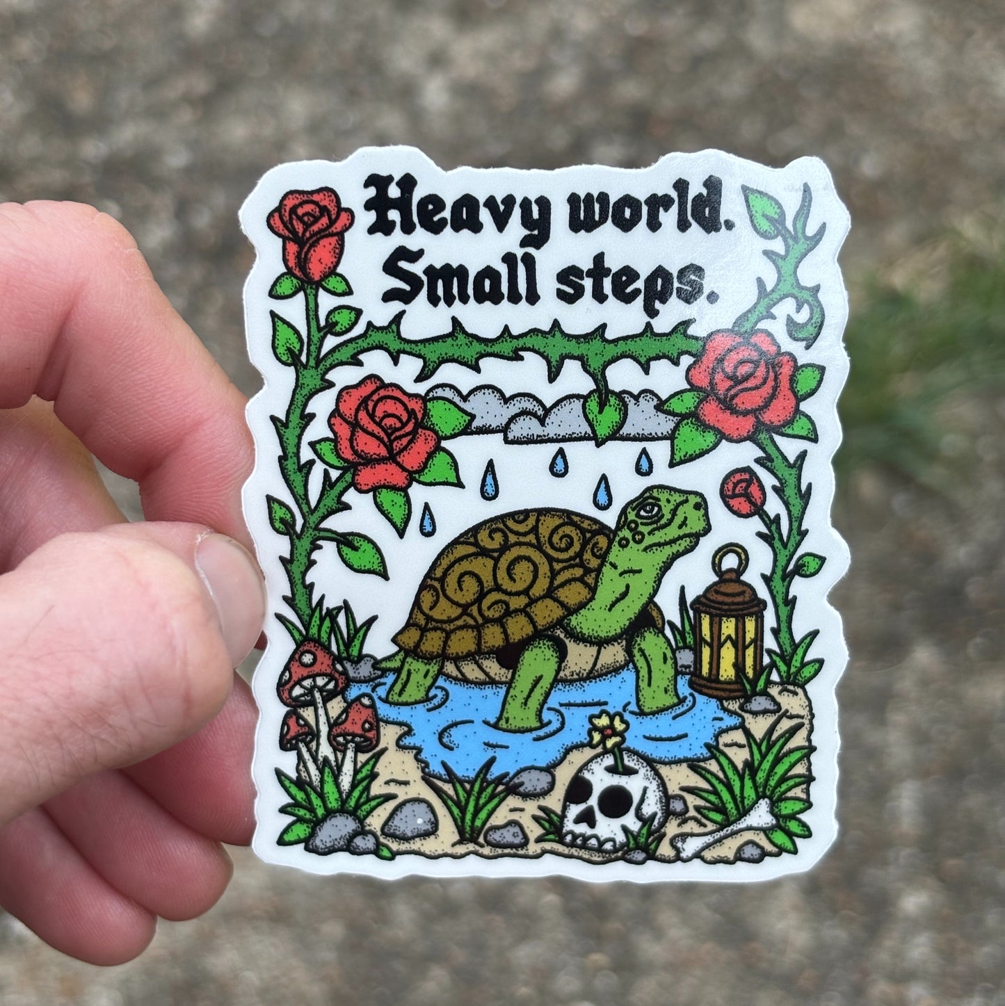 Heavy world small steps sticker