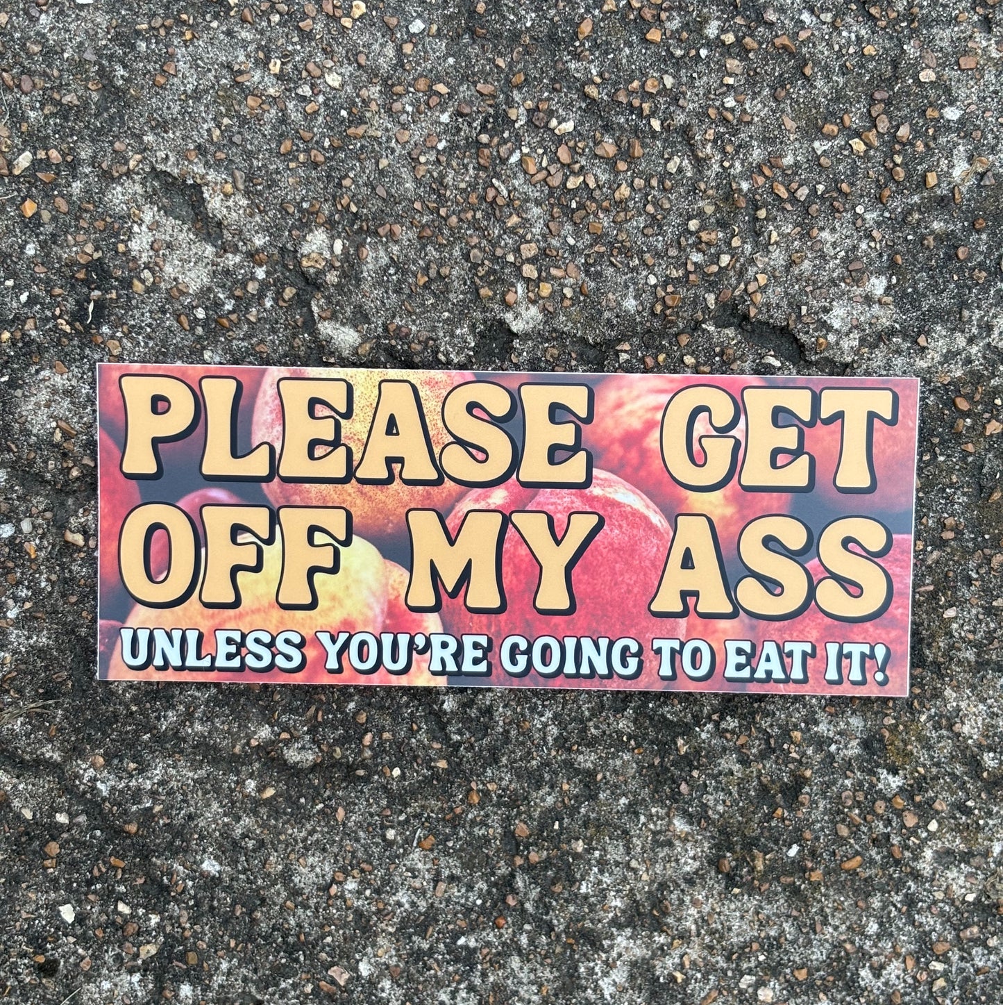 Please get off my ass bumper sticker