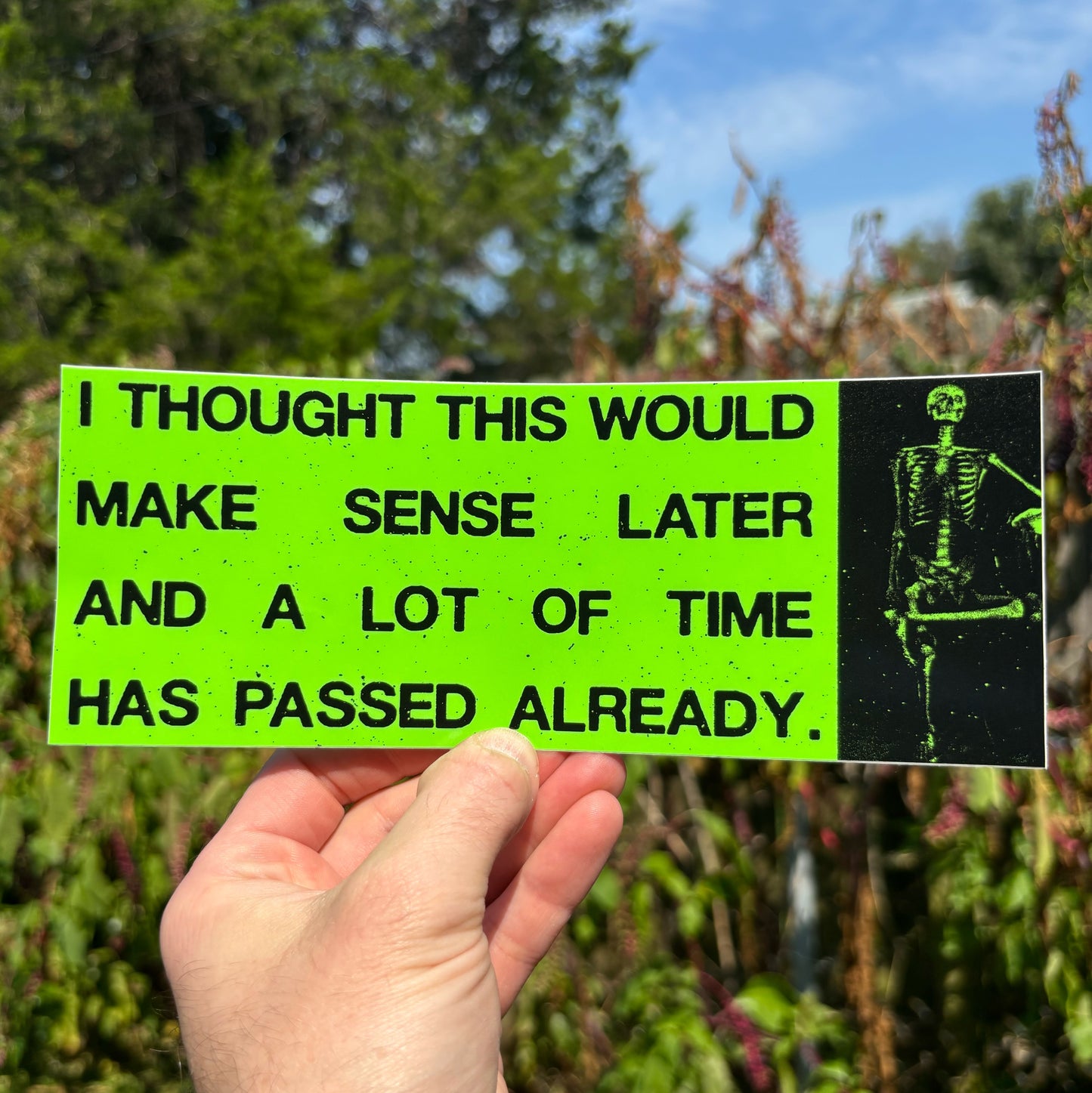 I thought this would make sense later bumper sticker