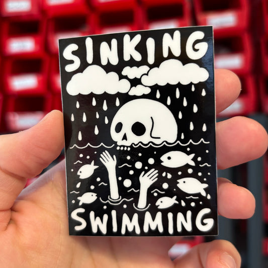Sinking swimming sticker