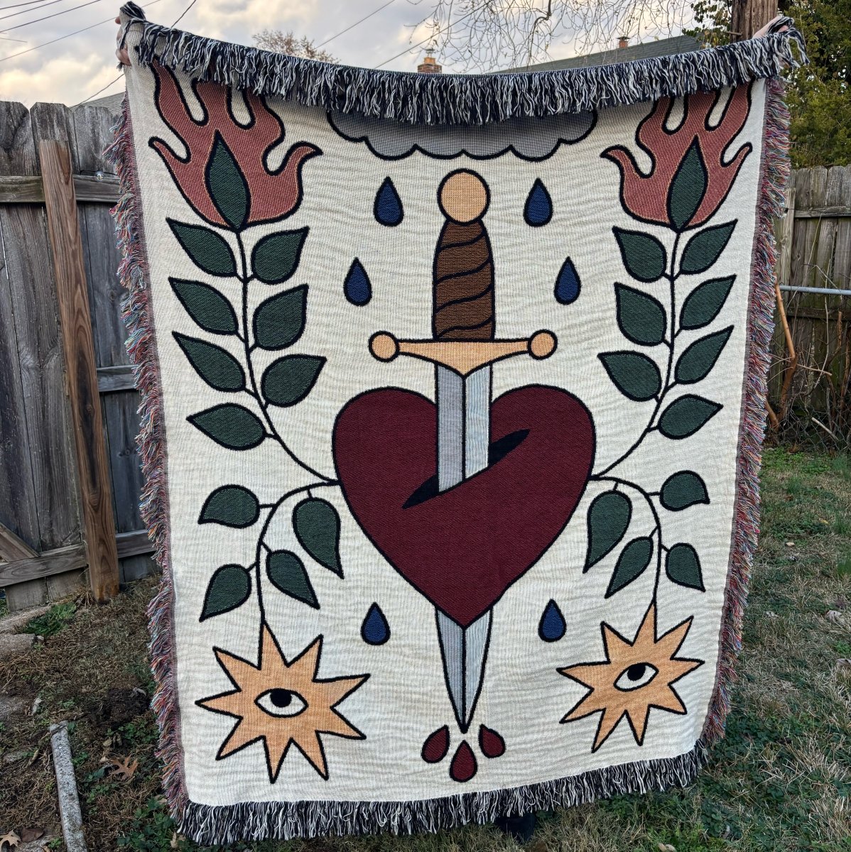 Dagger heart blanket - Woven Blanket - Pretty Bad Co.