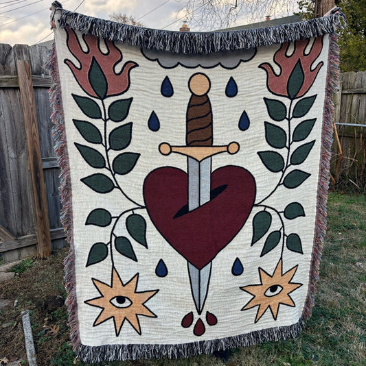 Dagger heart blanket - Woven Blanket - Pretty Bad Co.