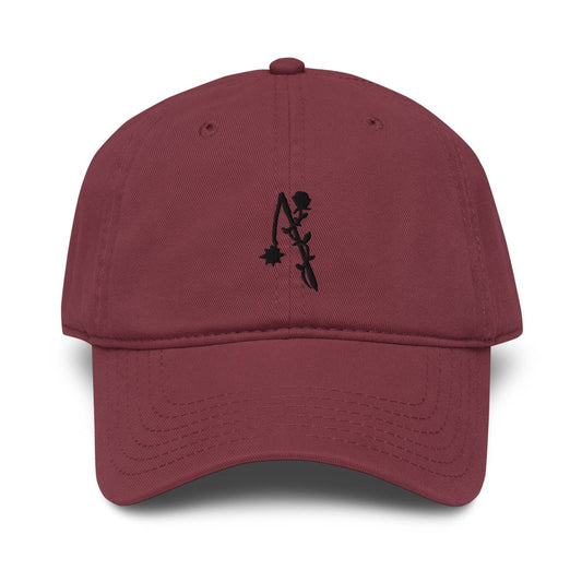 Flail and rose garment washed cap - Baseball Cap - Pretty Bad Co.