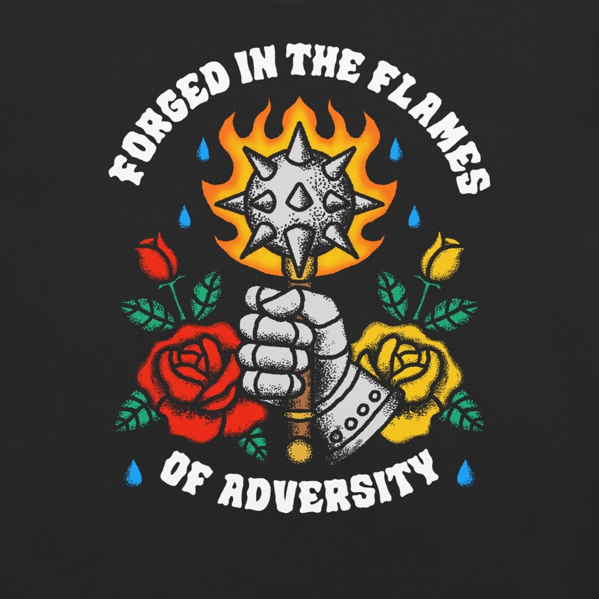 Forged in the flames of adversity tshirt (black) - Pretty Bad Co.