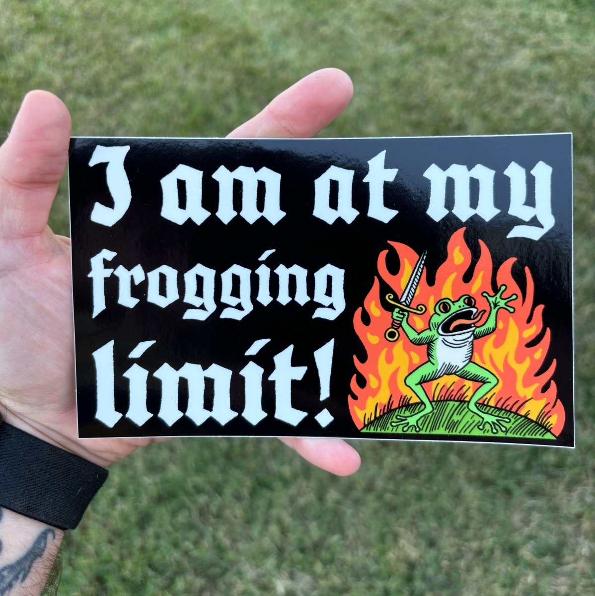 I am at my frogging limit bumper sticker - Sticker - Pretty Bad Co.