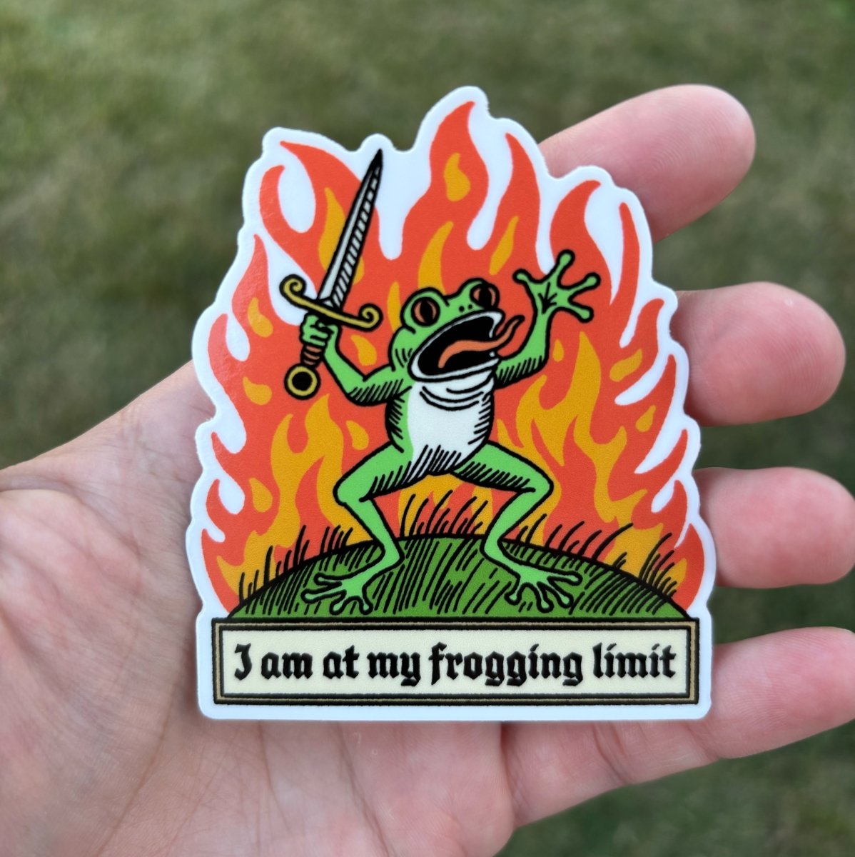 I am at my frogging limit sticker - Sticker - Pretty Bad Co.