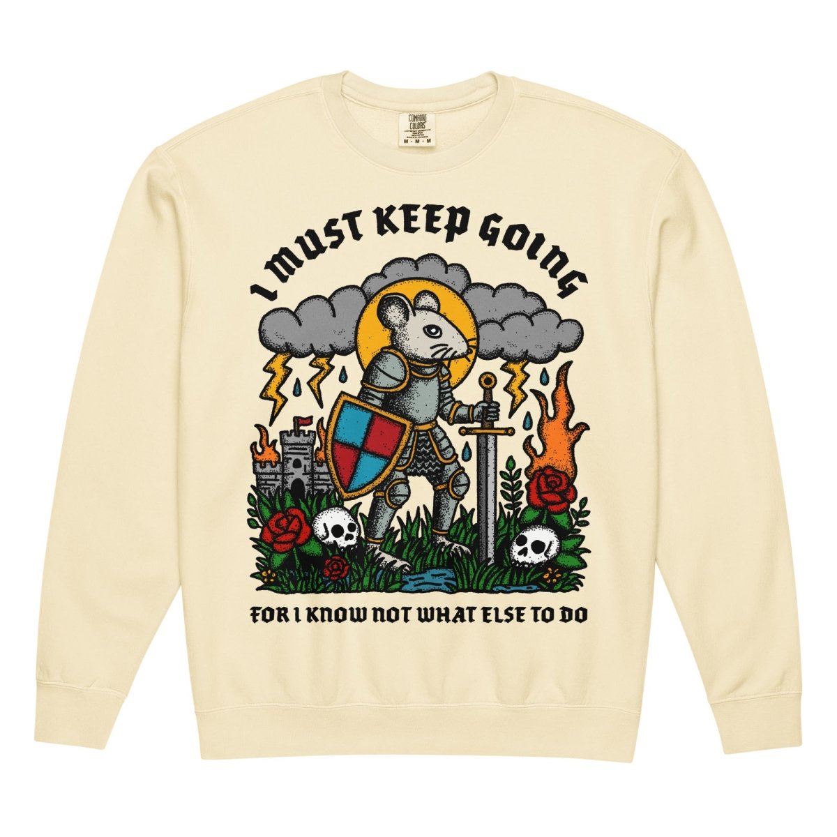 I must keep going garment dyed fleece crewneck sweatshirt - Sweatshirt - Pretty Bad Co.