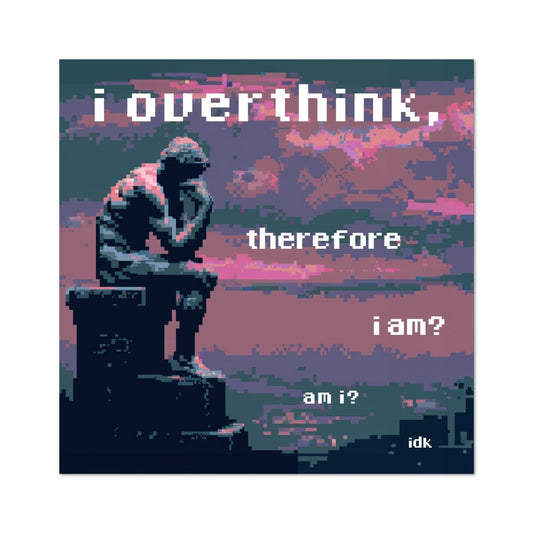 i overthink therefore i am sticker - Sticker - Pretty Bad Co.