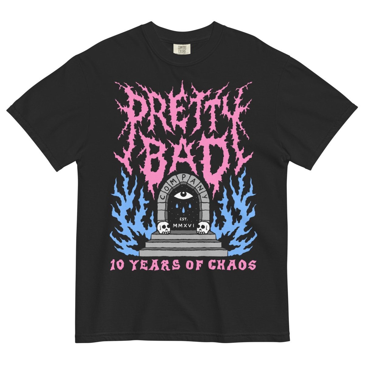 Pretty Bad 10 years of chaos t-shirt - Pretty Bad Co.