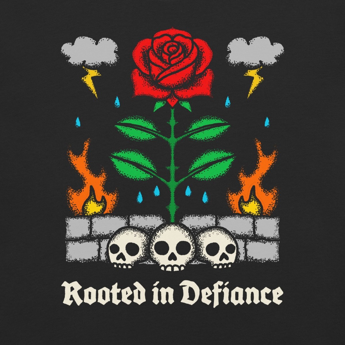 Rooted in defiance tshirt (black) - Pretty Bad Co.