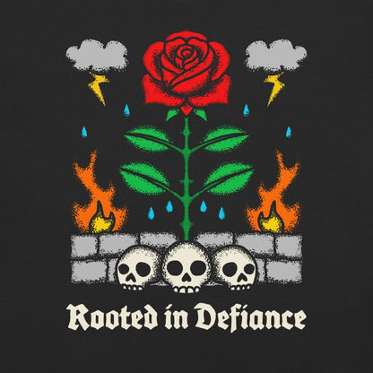 Rooted in defiance tshirt (black) - Pretty Bad Co.