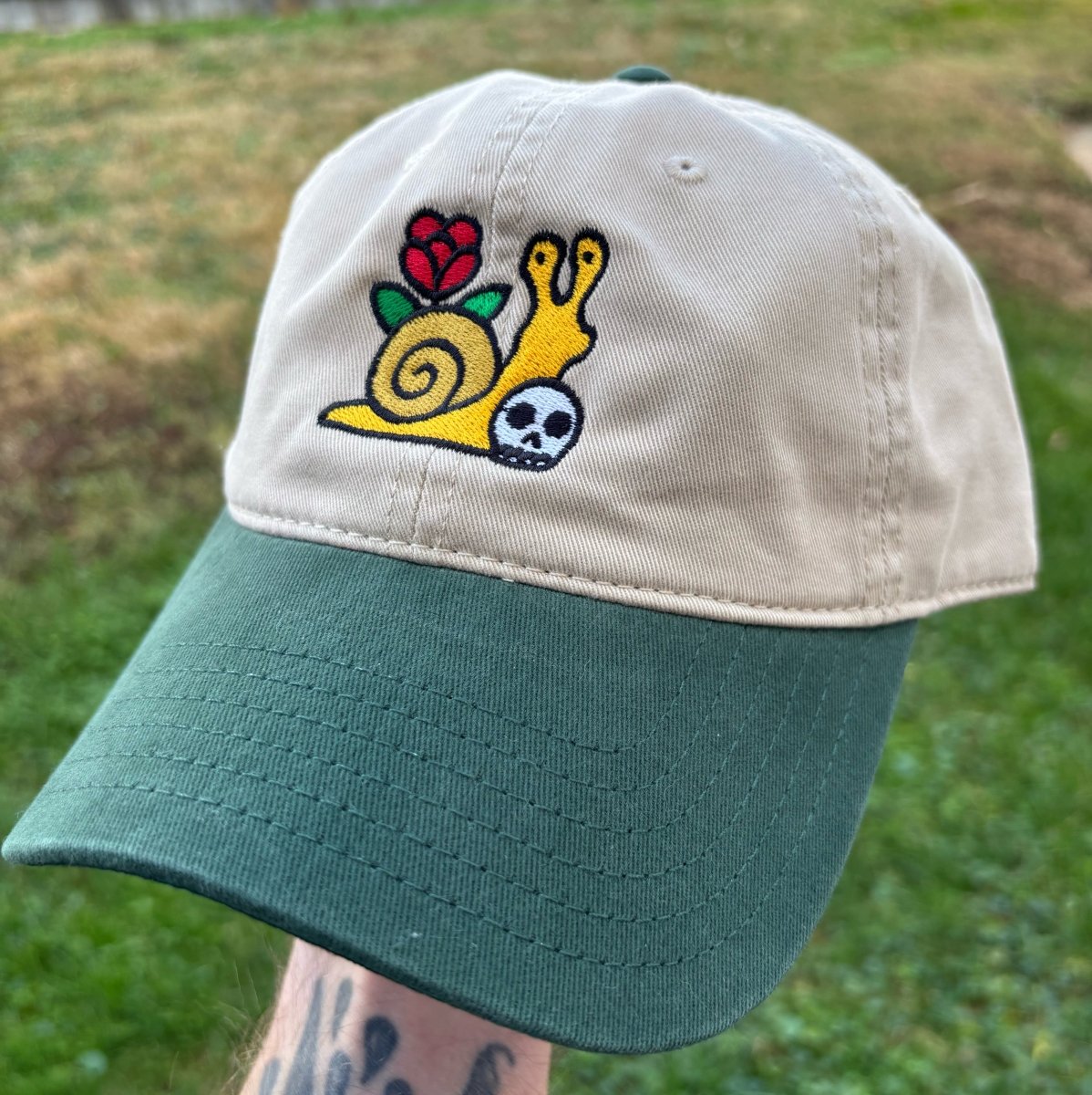 Snail garment washed hat (5 color options) - Dad Hat - Pretty Bad Co.
