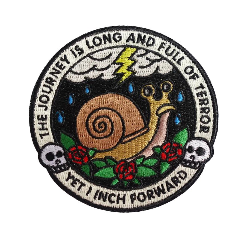 The journey is long and full of terror snail patch - Patch - Pretty Bad Co.