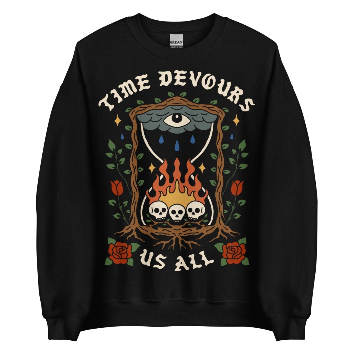 Time devours us all sweatshirt (black) - Sweatshirt - Pretty Bad Co.