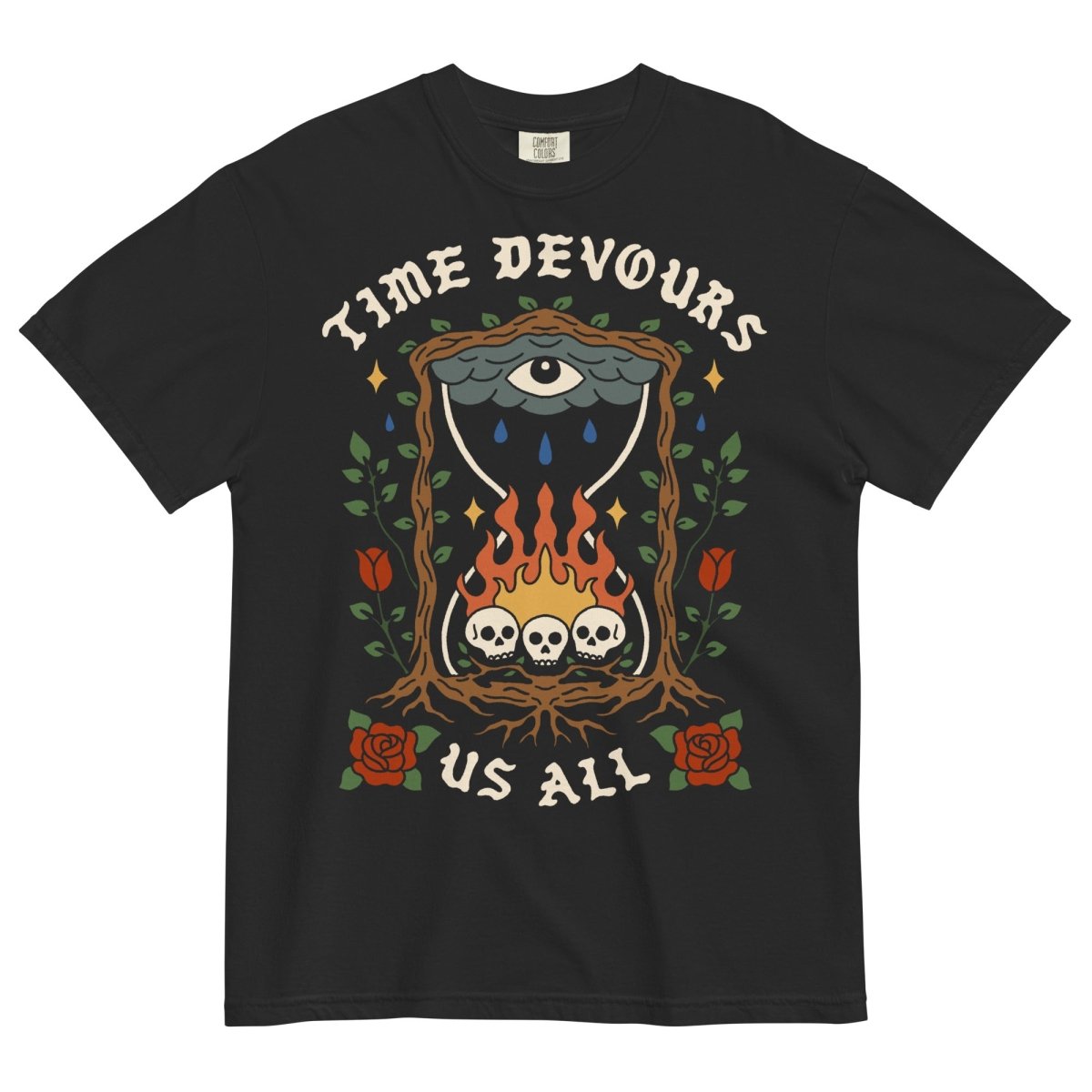 Time devours us all tshirt (black) - T-Shirt - Pretty Bad Co.