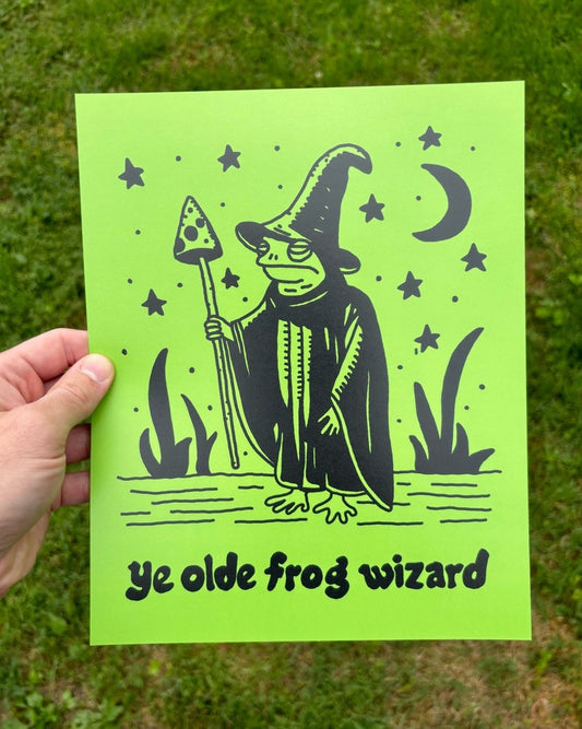 Ye olde frog wizard print - Print - Pretty Bad Co.