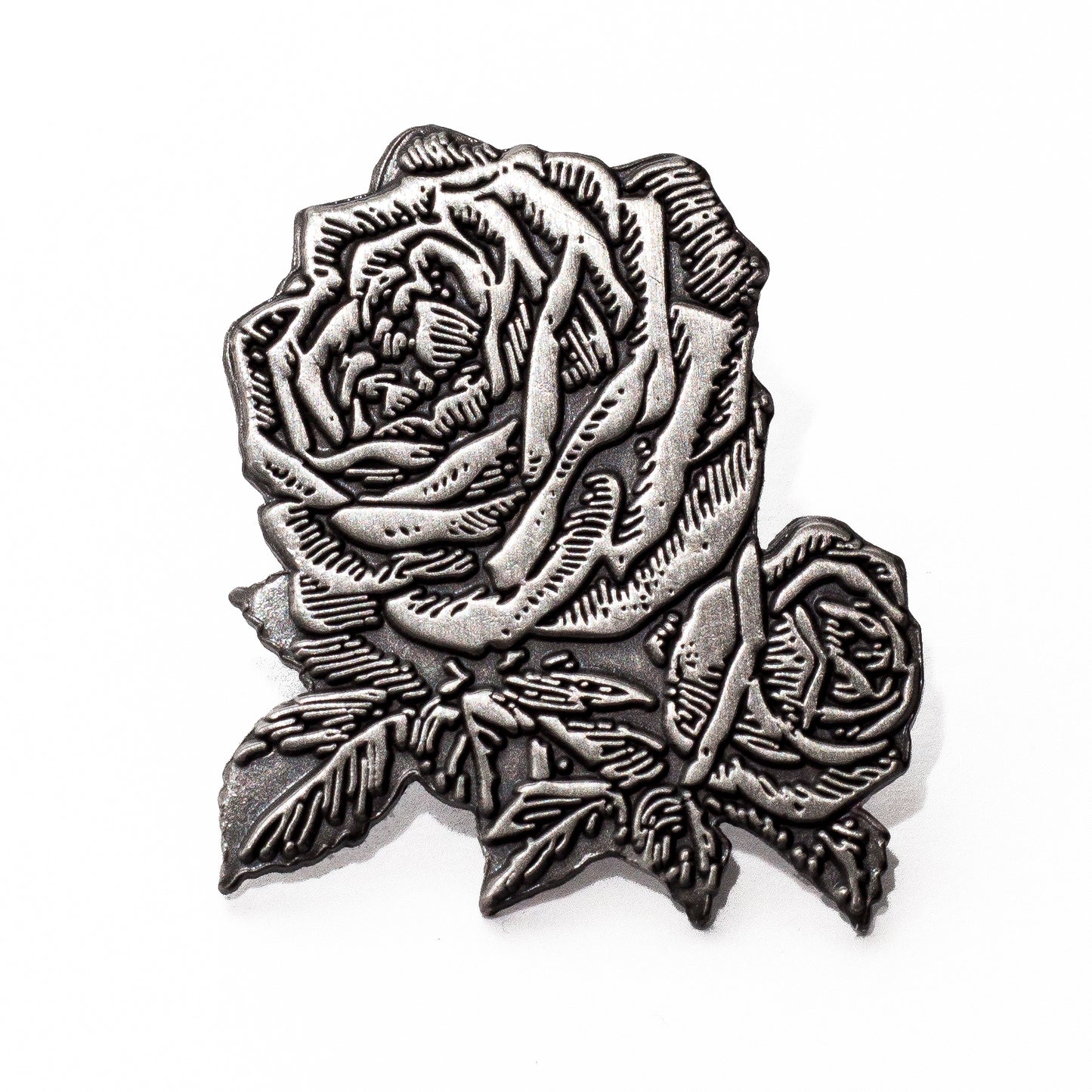 Antique Silver Rose Pin