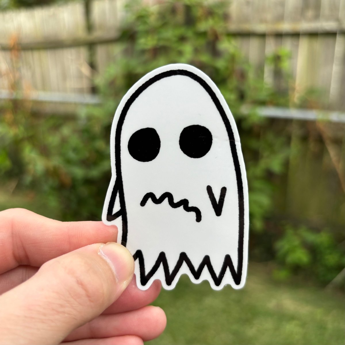 Anxious ghost sticker - Sticker - Pretty Bad Co.