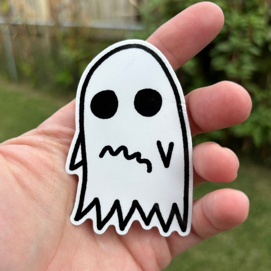 Anxious ghost sticker - Sticker - Pretty Bad Co.
