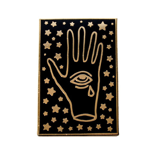 Crying Third Eye Hand Pin Gold - Enamel Pin - Pretty Bad Co.