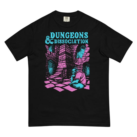 Dungeons & Dissociation Garment Dyed T-Shirt - T-Shirt - Pretty Bad Co.