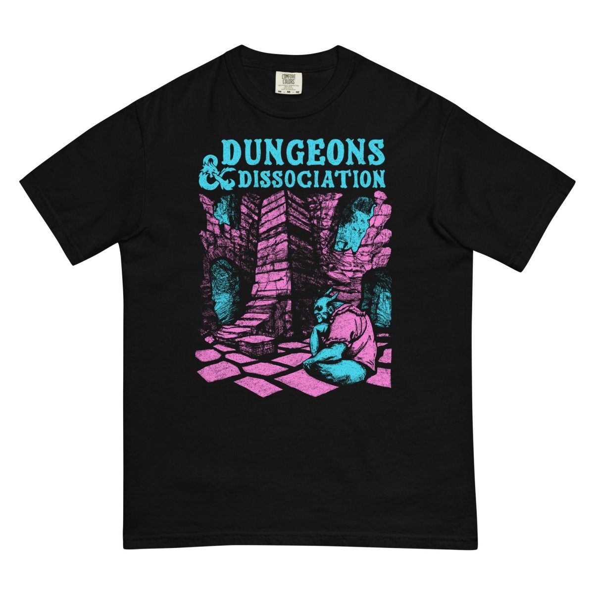 Dungeons & Dissociation Garment Dyed T-Shirt - T-Shirt - Pretty Bad Co.