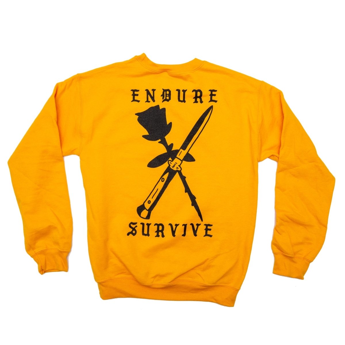 Endure Survive Rose and Switchblade Crewneck Sweatshirt - Sweatshirt - Pretty Bad Co.