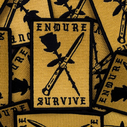Endure Survive Rose and Switchblade Patch - Patch - Pretty Bad Co.