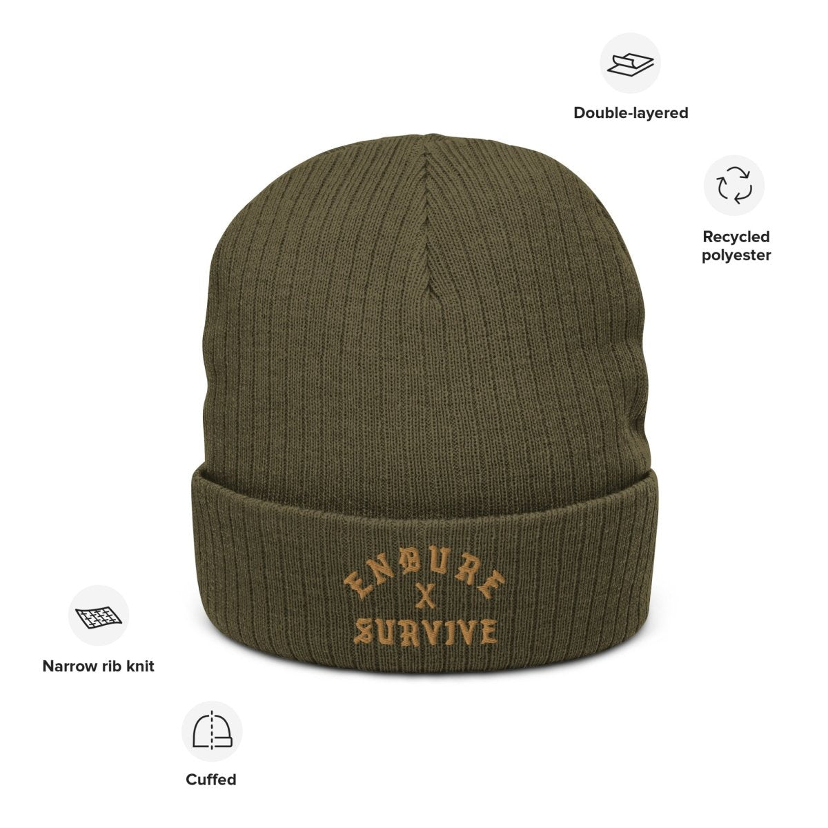 Endure X Survive Ribbed Knit Beanie - Beanie - Pretty Bad Co.