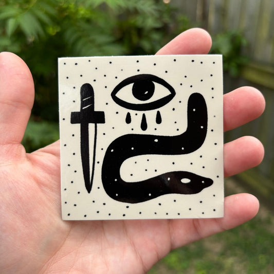 eye snake dagger sticker - Sticker - Pretty Bad Co.