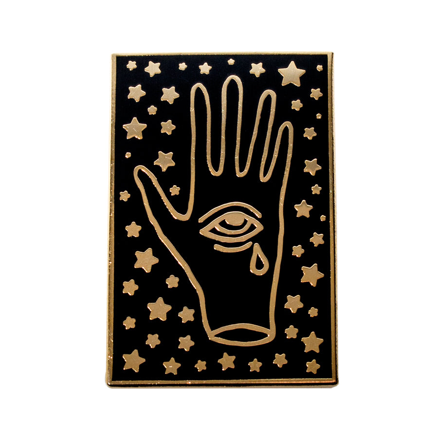 Crying Third Eye Hand Pin Gold