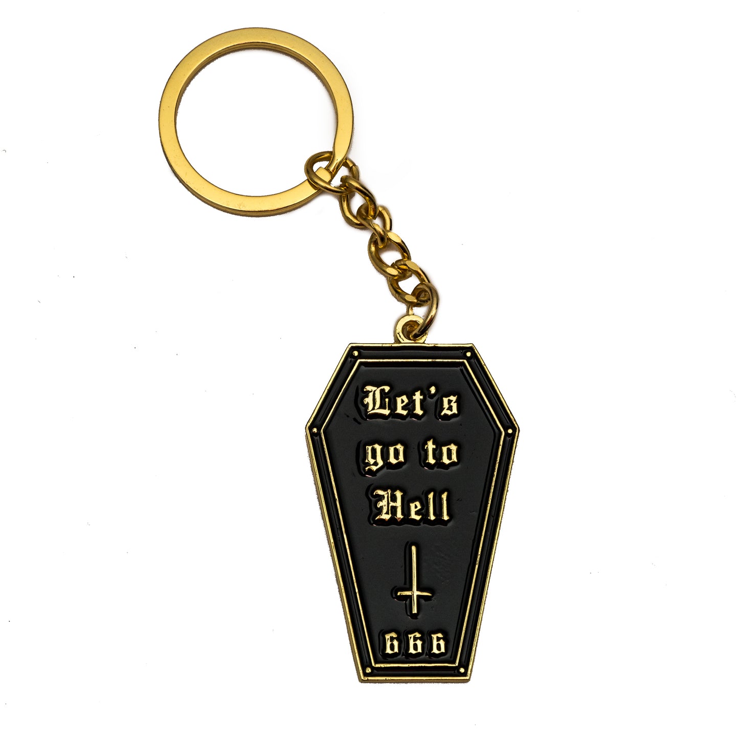 Let's Go To Hell 666 Coffin Keychain