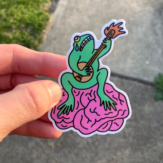 Brain frog sticker