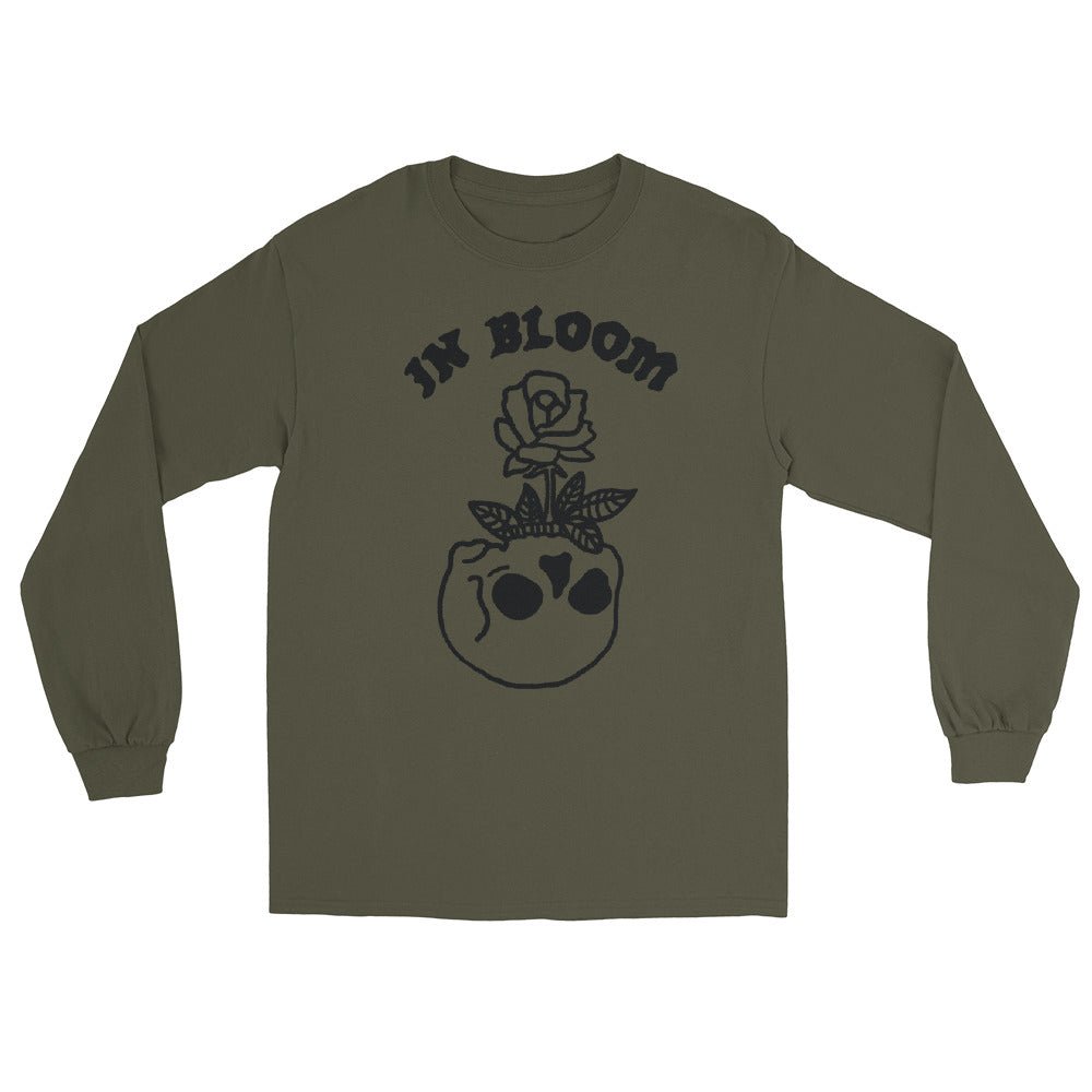 In Bloom military green long sleeve t-shirt - Long Sleeve T-Shirt - Pretty Bad Co.