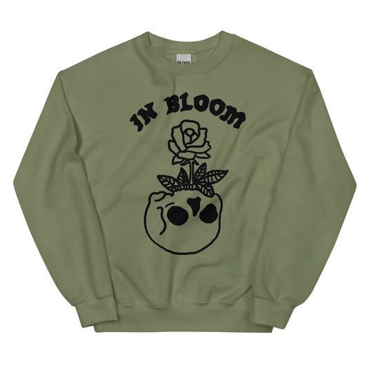 In Bloom military green sweatshirt - Sweatshirt - Pretty Bad Co.