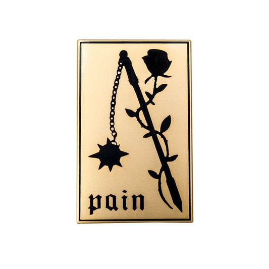 Pain Pin. Rose and Flail Enamel Pin. - Enamel Pin - Pretty Bad Co.