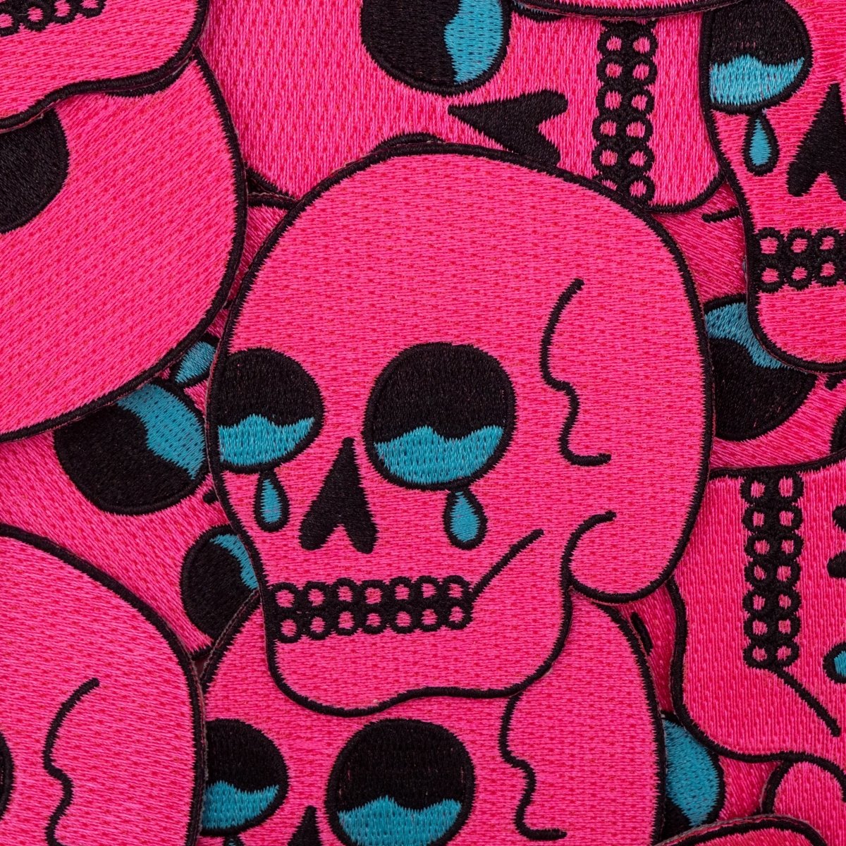Pink crying skull patch - Patch - Pretty Bad Co.