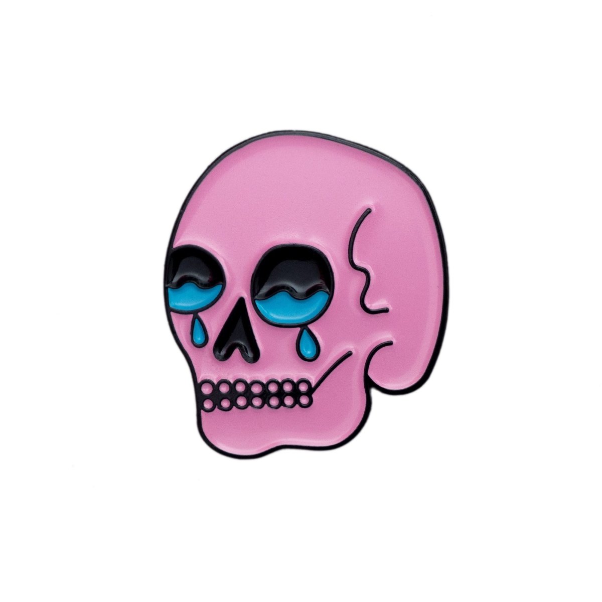Pink crying skull pin - Enamel Pin - Pretty Bad Co.