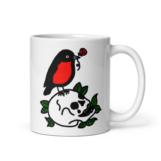 Red robin and skull mug - Mug - Pretty Bad Co.