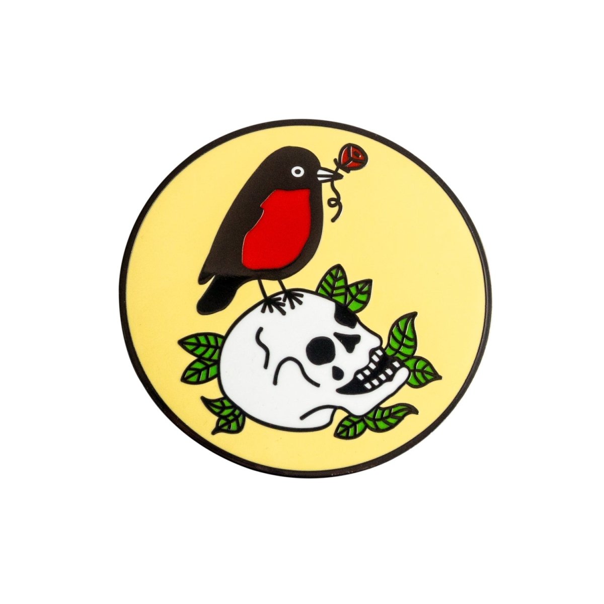 Red Robin and Skull Pin - Enamel Pin - Pretty Bad Co.