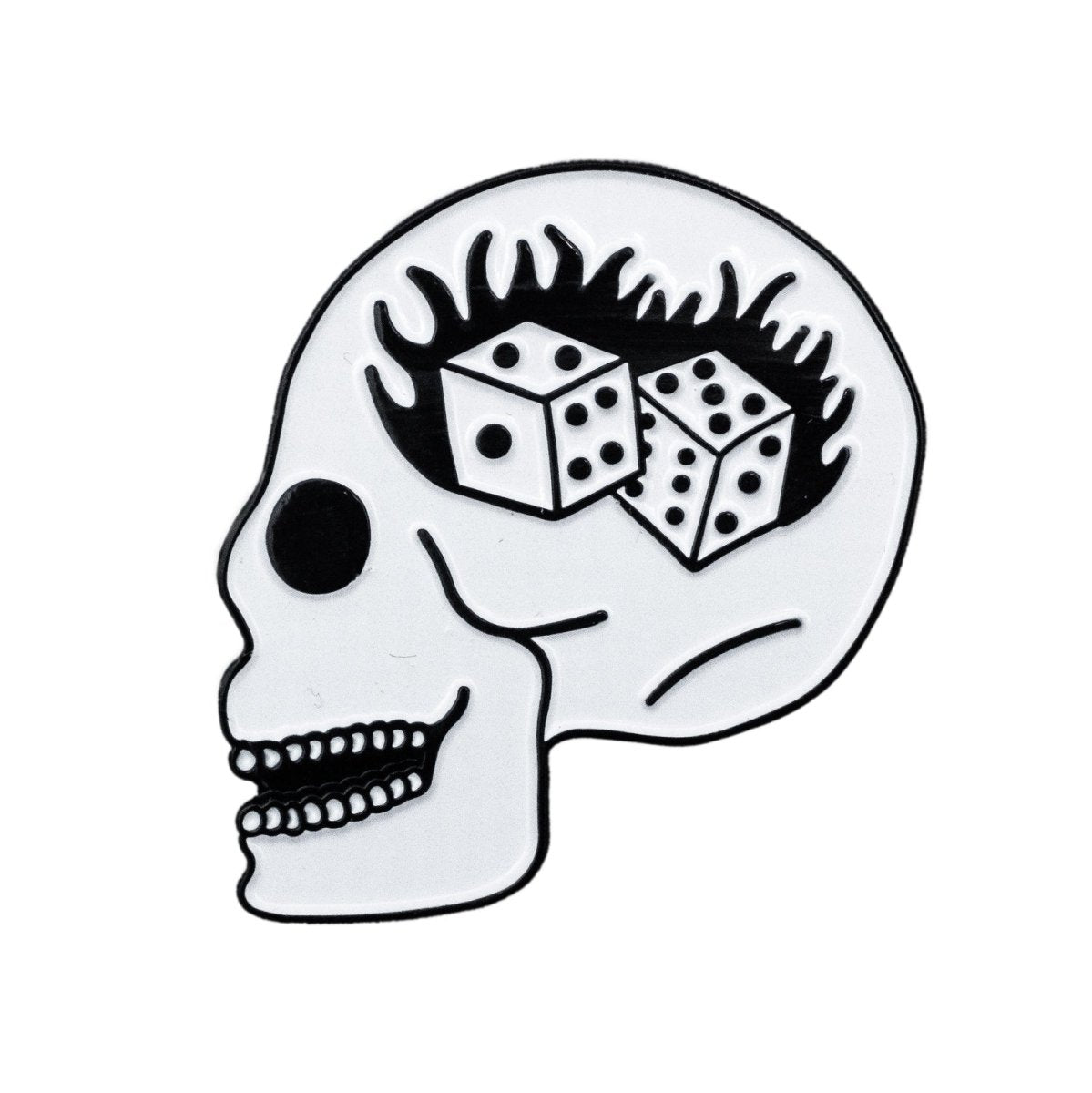 Skull Dice Pin - Enamel Pin - Pretty Bad Co.